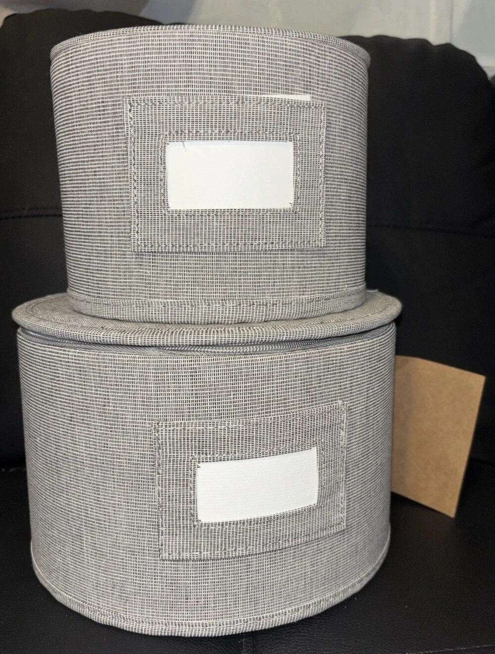 Plate Storage Gray Twill Hard Shell Set Of 2